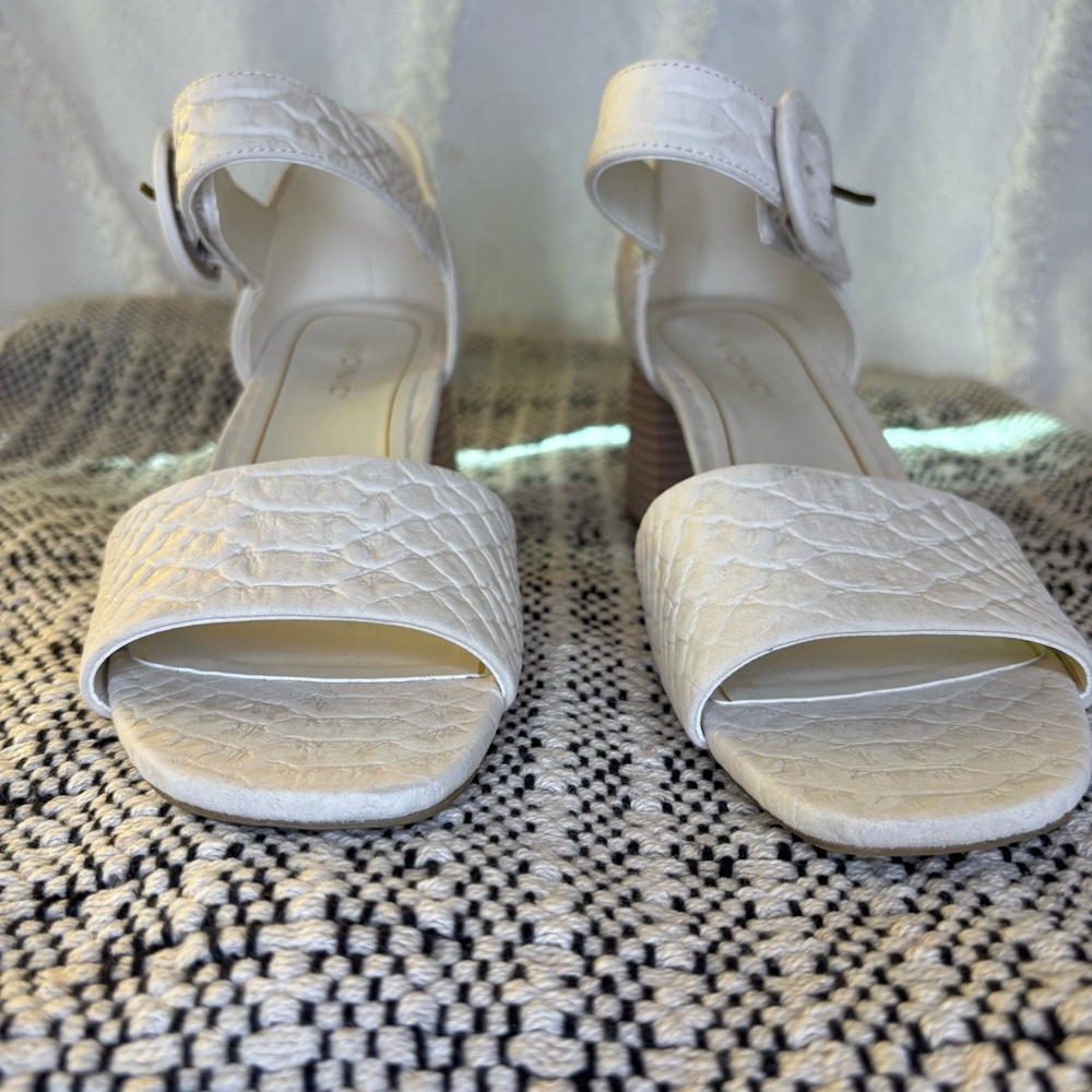 Vionic Chardonnay Block Heeled Sandal Cream Leather Size 8 - Picture 8 of 15